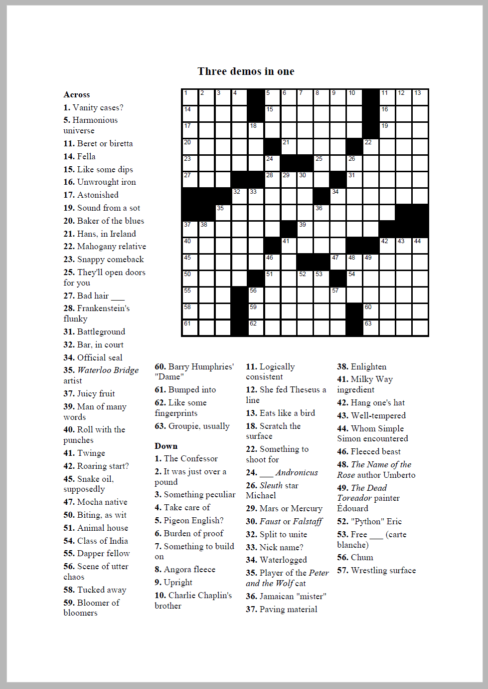 online crossword puzzle maker with hints