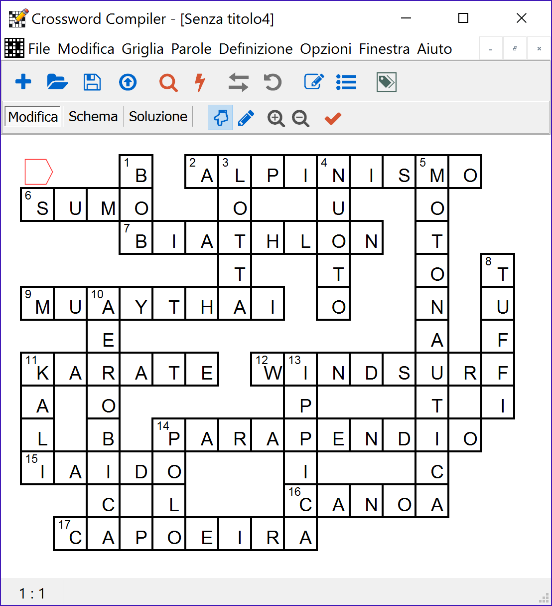 Crossword Compiler: Crucipuzzle e crucintarsi