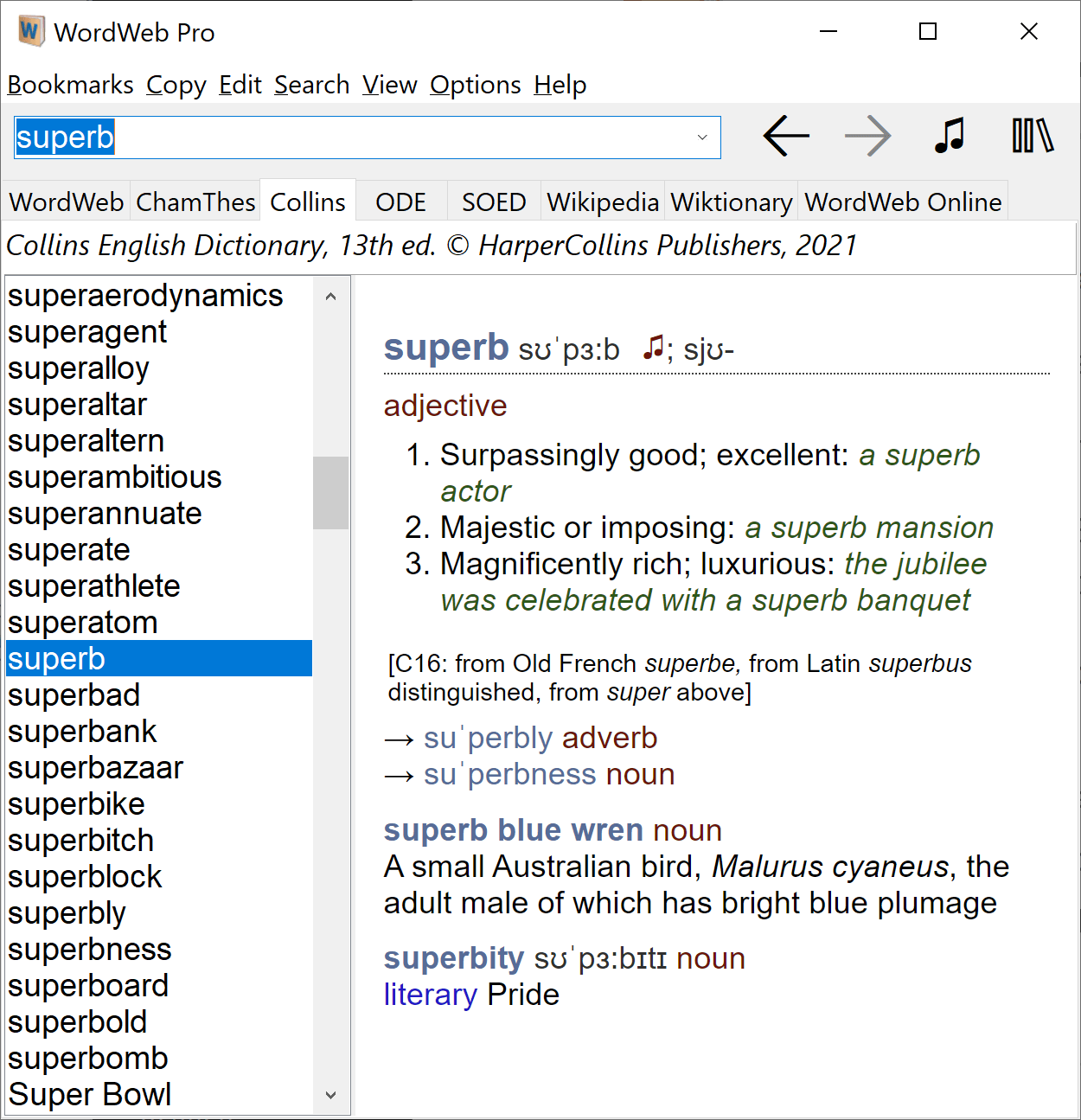Crossword Compiler: Collins English Dictionary